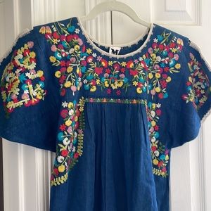 M Missoni Embroidered Light Denim Dress